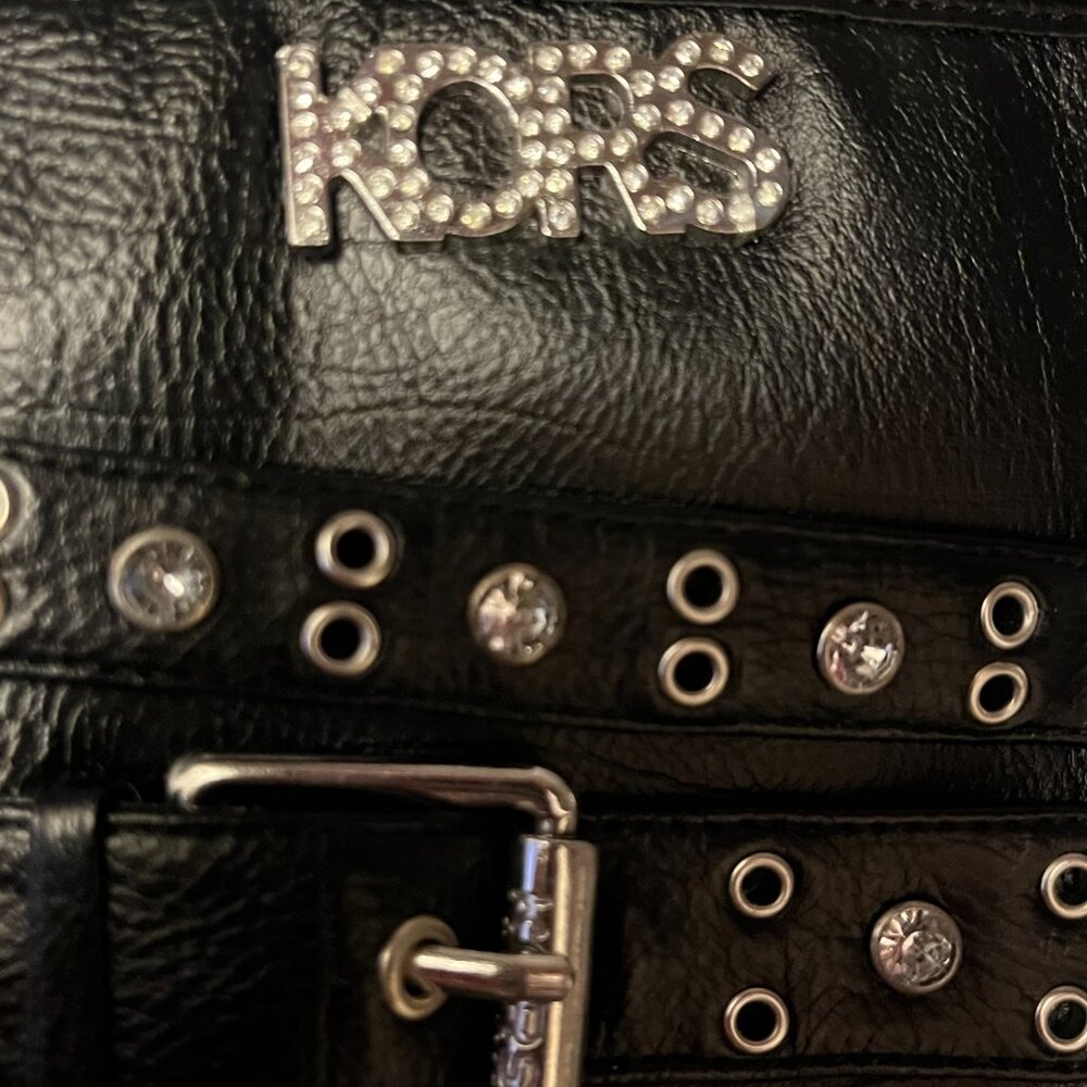 Girl's Michael Kors Black Tall Boots with Bling Size 5 - Picture 4 of 7